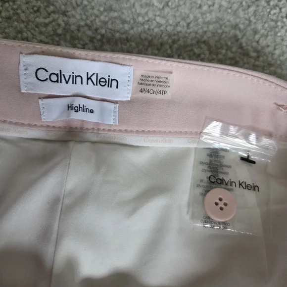 NWT Calvin Klein Pants Highline Tapered Leg Ankle Length Pink Women's Pants 4P - Picture 2 of 5